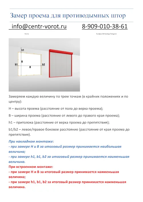 Замерочный лист